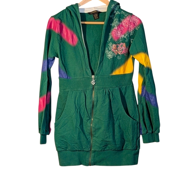 Rocawear Multicolor Y2k Hoodie Jacket Hip Hop Casual Skater Bling Logo - Picture 1 of 6